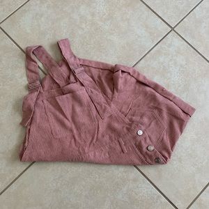 Pink Corduroy Overalls